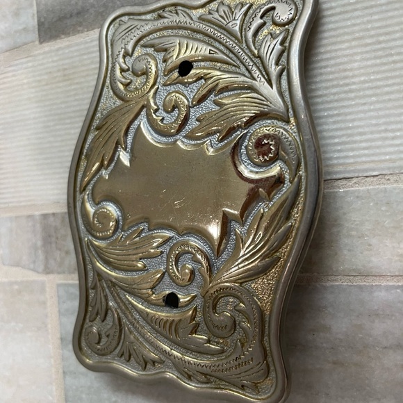 Vintage Unbranded Ornate Leaves Metal Belt Buckle - Picture 3 of 10
